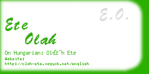 ete olah business card